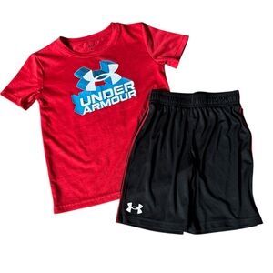 Under Armour Red and Black Athletic Set